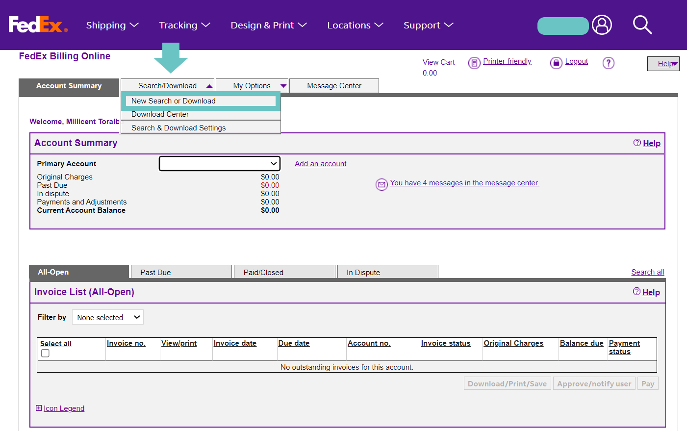 How To Download Data From FedEx Billing Online